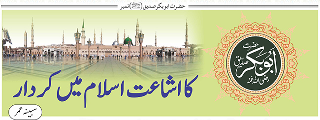 حضرت ابو بکرصدیق(رضی اللہ عنہ ) کا اشاعت اسلام میں کردار
