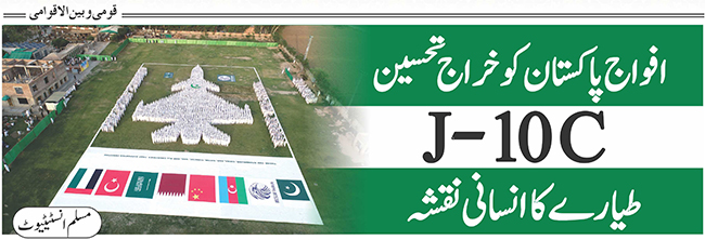 افواج پاکستان کو خراج تحسین: J10-Cطیارے کا انسانی نقشہ